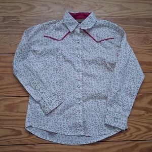 Wrangler White and Pink Print Shirt